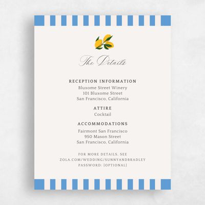 Blue Bordered Wedding Enclosure - Limone