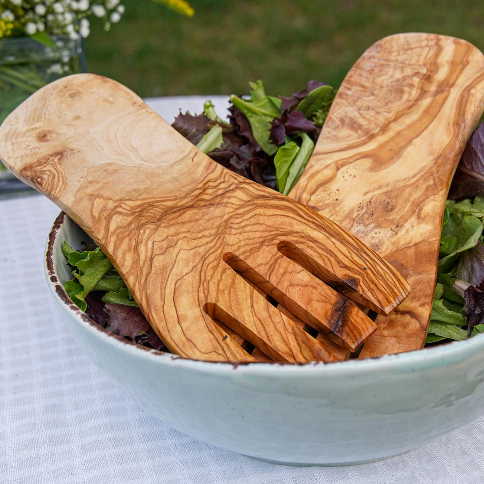 Olive Wood Salad Servers - Thumbnail 2