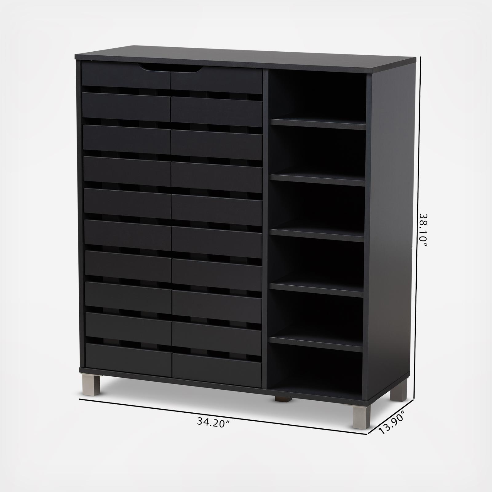 Baxton Studio, Shirley Finished 2-Door Shoe Storage Cabinet with