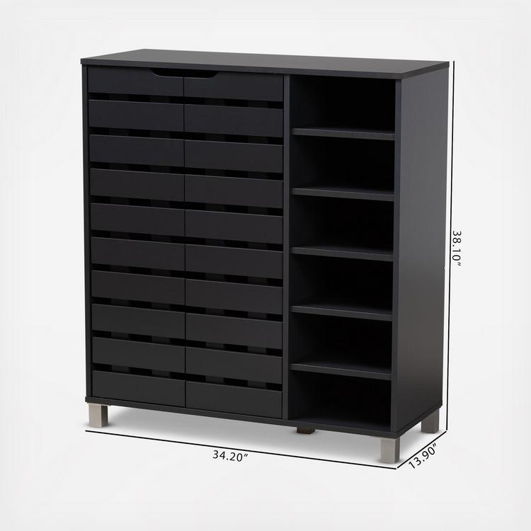 Baxton Studio, Shirley Finished 2-Door Shoe Storage Cabinet with