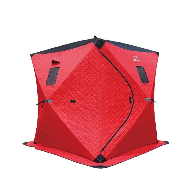 KAZINSKI Portable 3 Person Ice Fishing Tent Insulated Ice Fishing Shelter Thermal Ice Fishing Shanty with Insulated Layer for Ice Fishing Winter Fishing