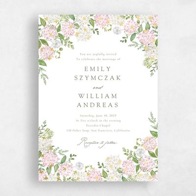 Soft Pink Wedding Invitation - Speranza Portrait Foil