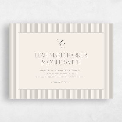 Beige Landscape Wedding Invitation - Tristabelle Landscape