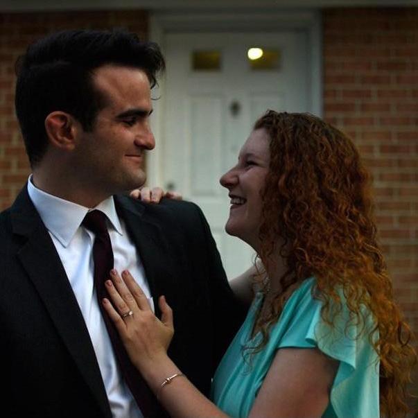 The day of our engagement, heading to senior gala