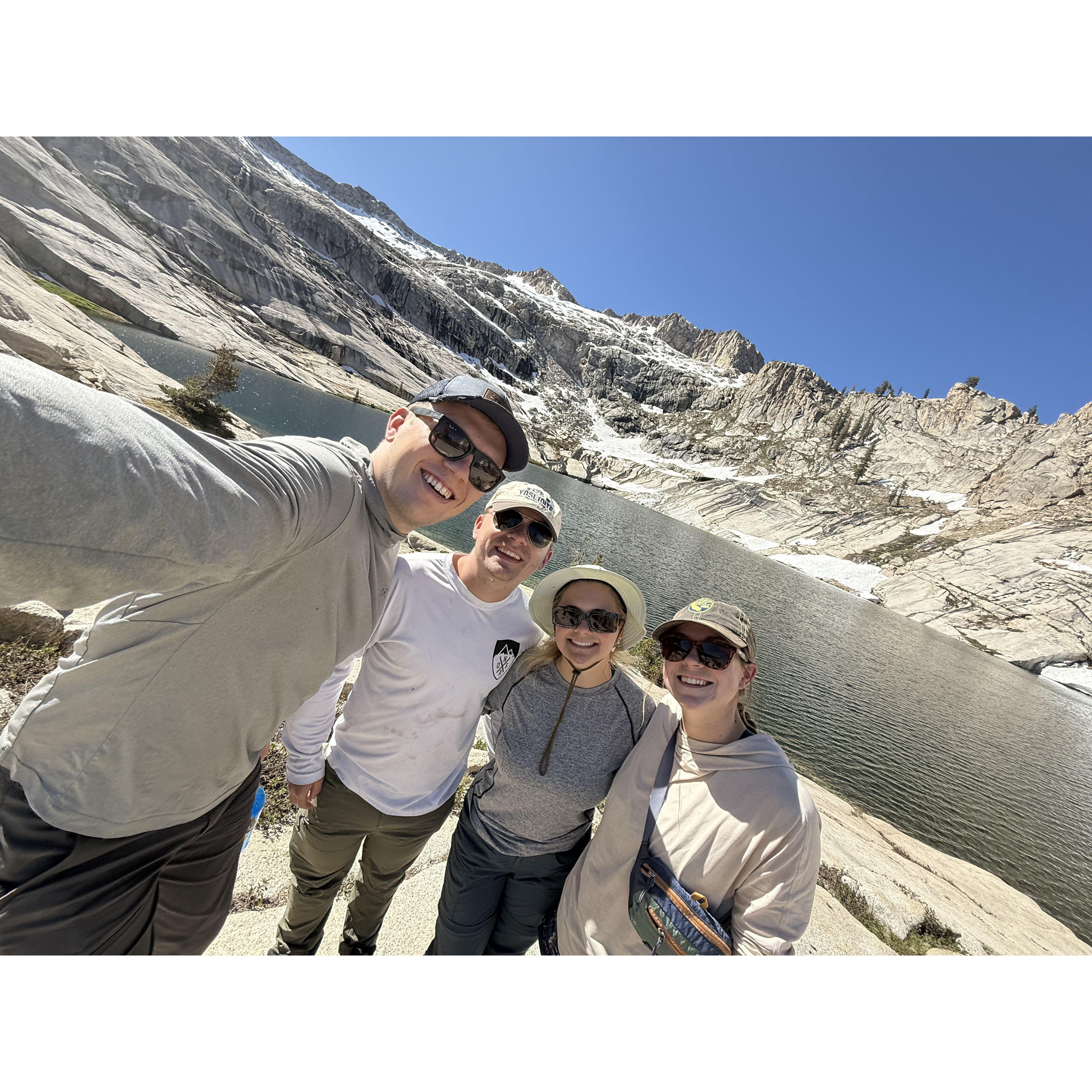 Josey, Meghan, Liz, and Nick after backpacking the Lakes Trail, in Sequoia !