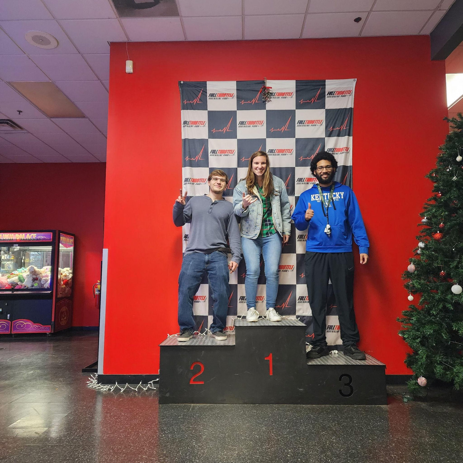 With our friend Derek after racing go-karts!