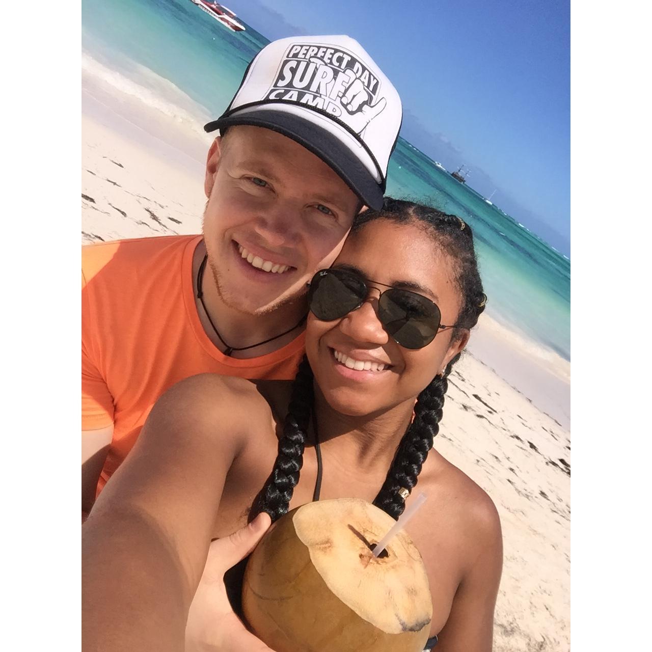 Sipping on Coconuts in Dominican Republic, March 2017