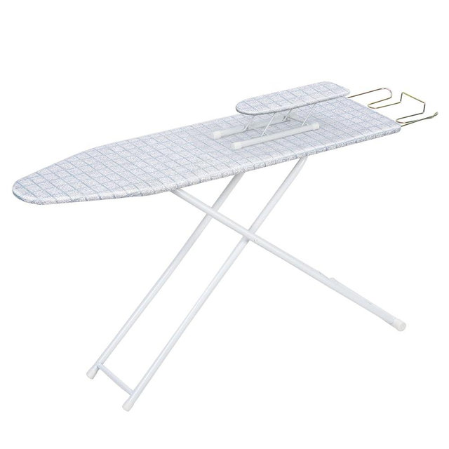 Ironing Board, Full-Size Foldable Ironing Table, Compact Household Iron Boards with Heat-Resistant Cover (42 inch, Blue Plaid) – Adjustable Height, Non-Slip Feet, Space-Saving Design Blue
