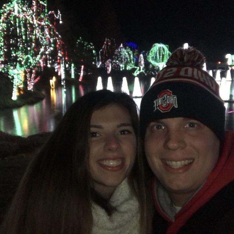 Zoe and Alex's yearly trip to Zoo Lights in Columbus. They started going in 2017, the first year they started dating!