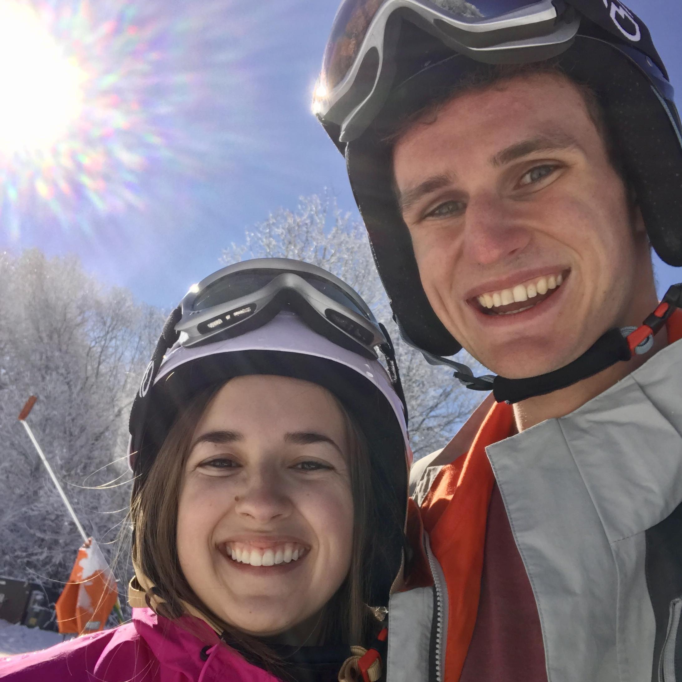 We went skiing, and Elliot took me down a blue even though it was my first time.