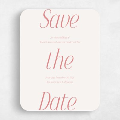 Beige Rounded Wedding Save the Date - Mycenae Portrait