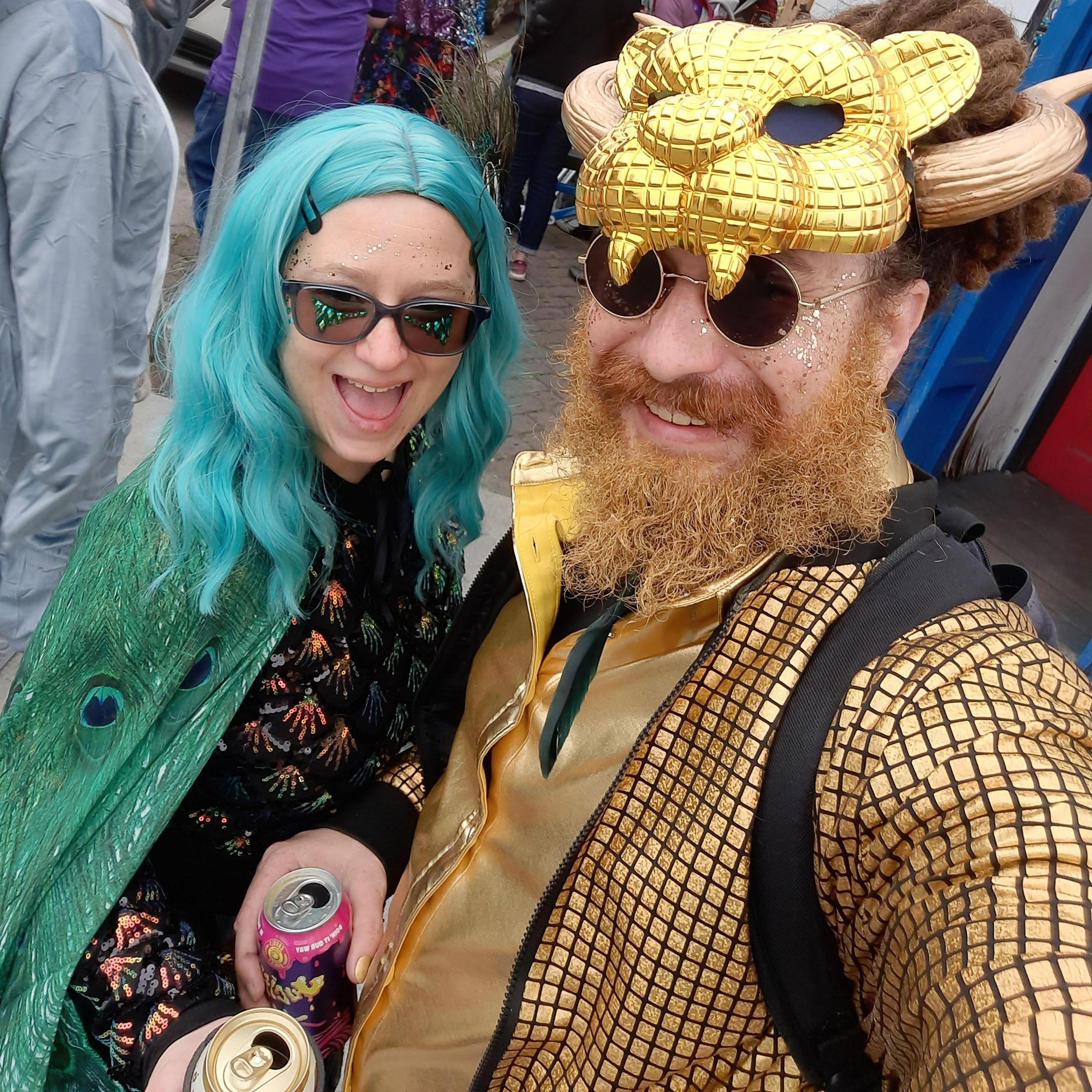 Cuttin' up on Mardi Gras