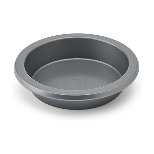KitchenAid Nonstick Swiss Engineered Aluminized Steel Round Cake Pan, Dishwasher Safe, Contour Silver, 8 Inch