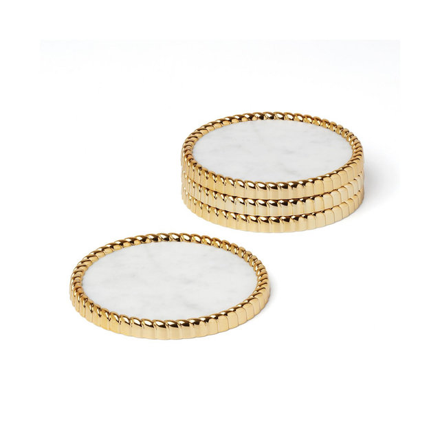 Reed & Barton Roseland Metal Coasters, Set of 4