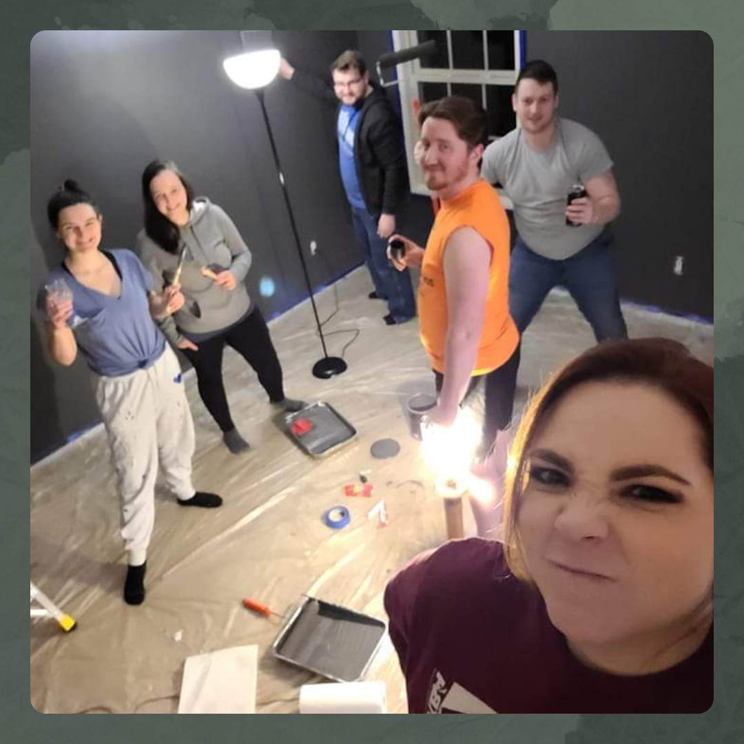 Painting Sarah and Kenny's new house (Malloy, Alex, Mitch, Amy, Sarah, Kenny)