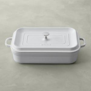 Staub Stoneware Rectangular Covered Baker, White