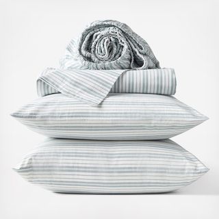 Organic Crinkled Percale 4-Piece Sheet Set