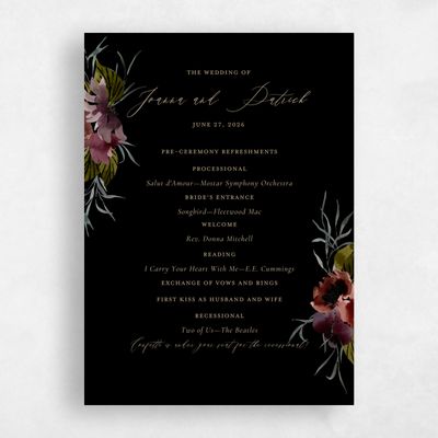 Black Wedding Program - Holliston