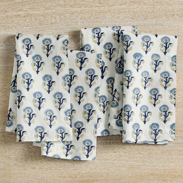 Alice Organic Cotton Napkins, Set of 4 - Blue
