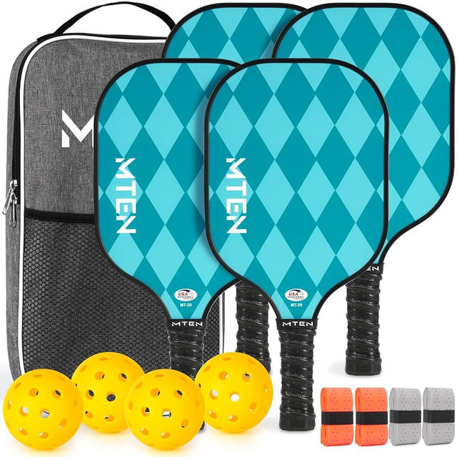 Pickleball Paddles, USAPA Approved Fiberglass Surface Pickleball Set with Pickleball Rackets, Pickleball Paddles Set ​for Men Women