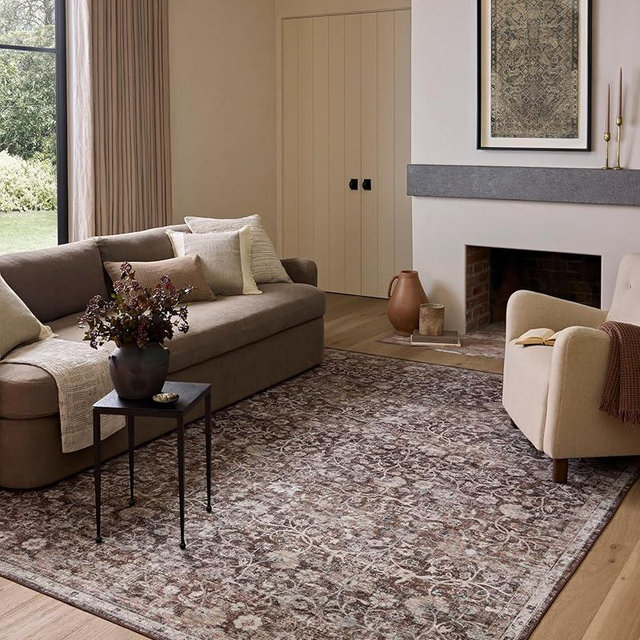 Loloi Amber Lewis Josie Collection JOS-02 Earth/Natural 9'-0" x 12'-0", .13" Pile Height, Low Profile, Machine Washable, Area Rug