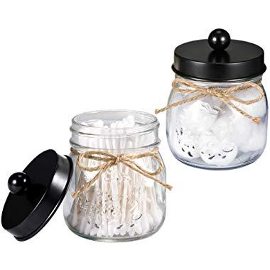 Mason Jar Bathroom Vanity Organizer - Farmhouse Decor Qtip