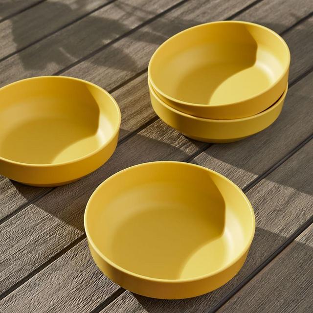 Aaron Probyn Melamine Dinnerware, Pasta Bowl, Citrus Yellow, Solid, Set of 4