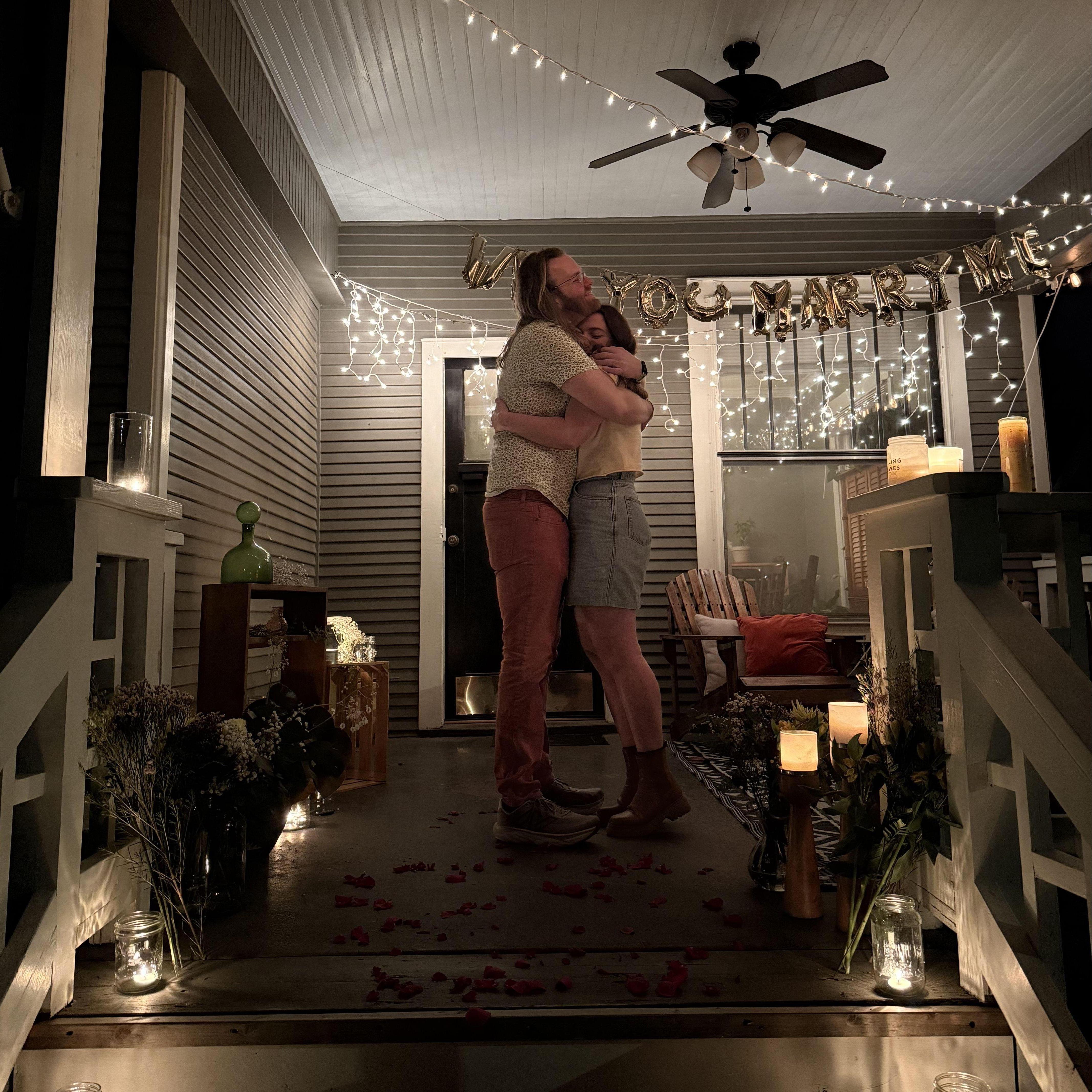 Feb 2025: Engaged on our new front porch!