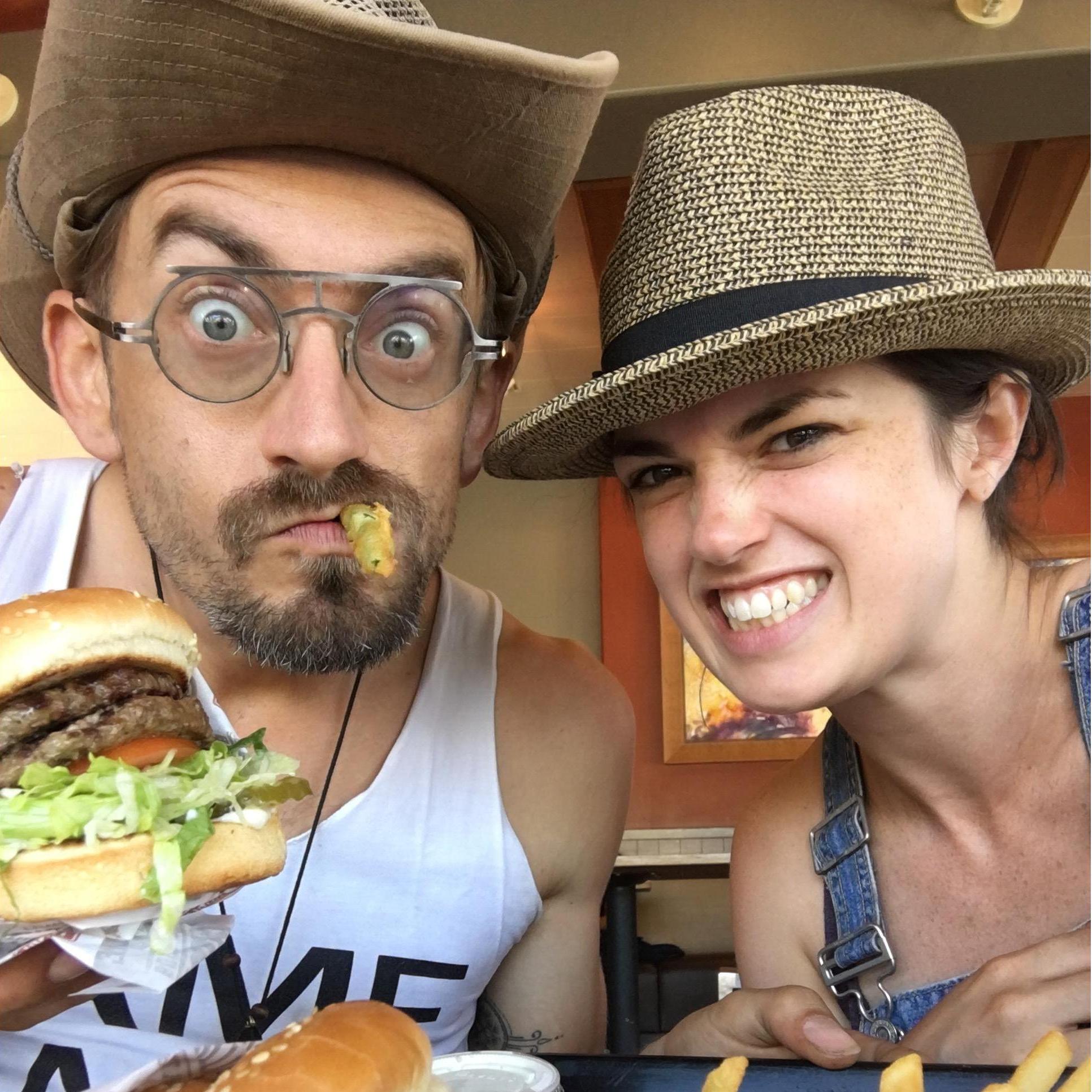 Hungry people after camping and working at the Ranch, our reception venue in the Fall of 2020.