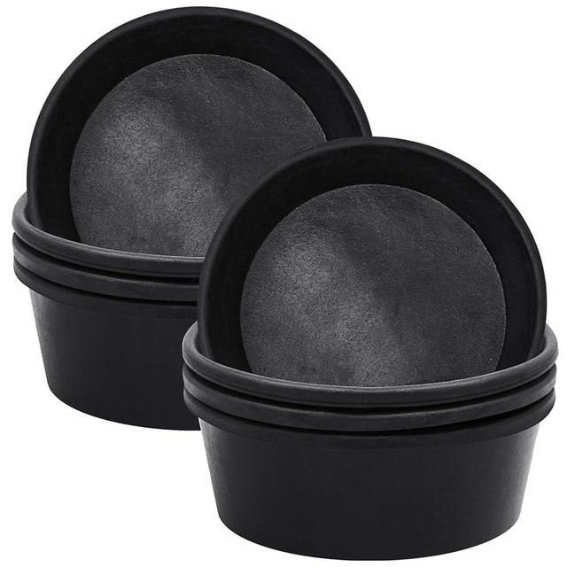 Sadnyy 8 Pcs Rubber Feeder Pan, 4 Quart Rubber Feed Pan Utility Horse Feed Bucket Rubber Dog Bowl Horse Feeder for Cats Dogs Goats Horses Chicken Dust Bath Container Animal Feeding, 10.6 x 4.1 Inch