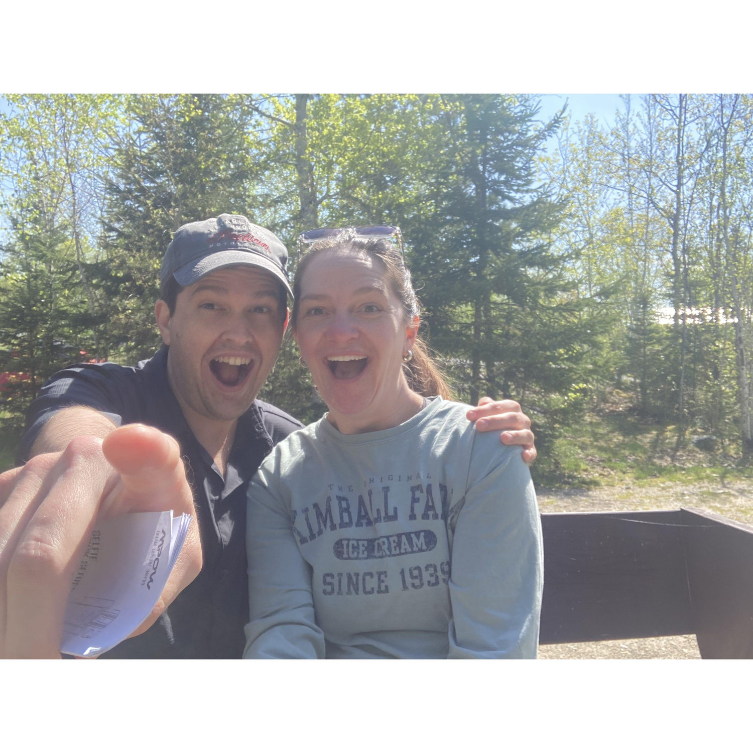 First time we used the selfie stick. Always laughing together.