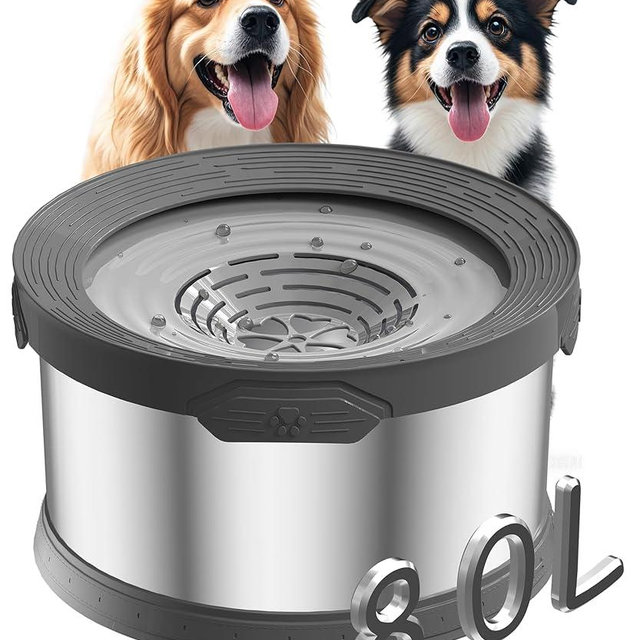 8L Dog Water Bowl 270oz Super Large Capacity No Spill Water Bowl for Dogs Stainless Steel Dog Bowls for Large Dogs No Splash Dog Water Bowl with Anti-Slip Mat for Messy Drinkers