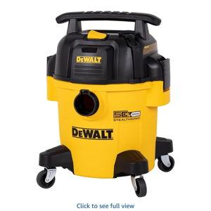 DEWALT 5 Gallon STEALTHSONIC Wet/Dry Shop Vac, 4 Peak HP Powerful Suction, 50% Quieter & 3X Longer Life, 17 Ft Reach, Portable Ultra Quiet Vacuum for Garage, Car, Workshop, Jobsite, DXV05P-QT