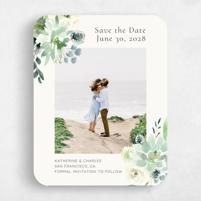 Green Rounded Wedding Save the Date - Cricket Classic