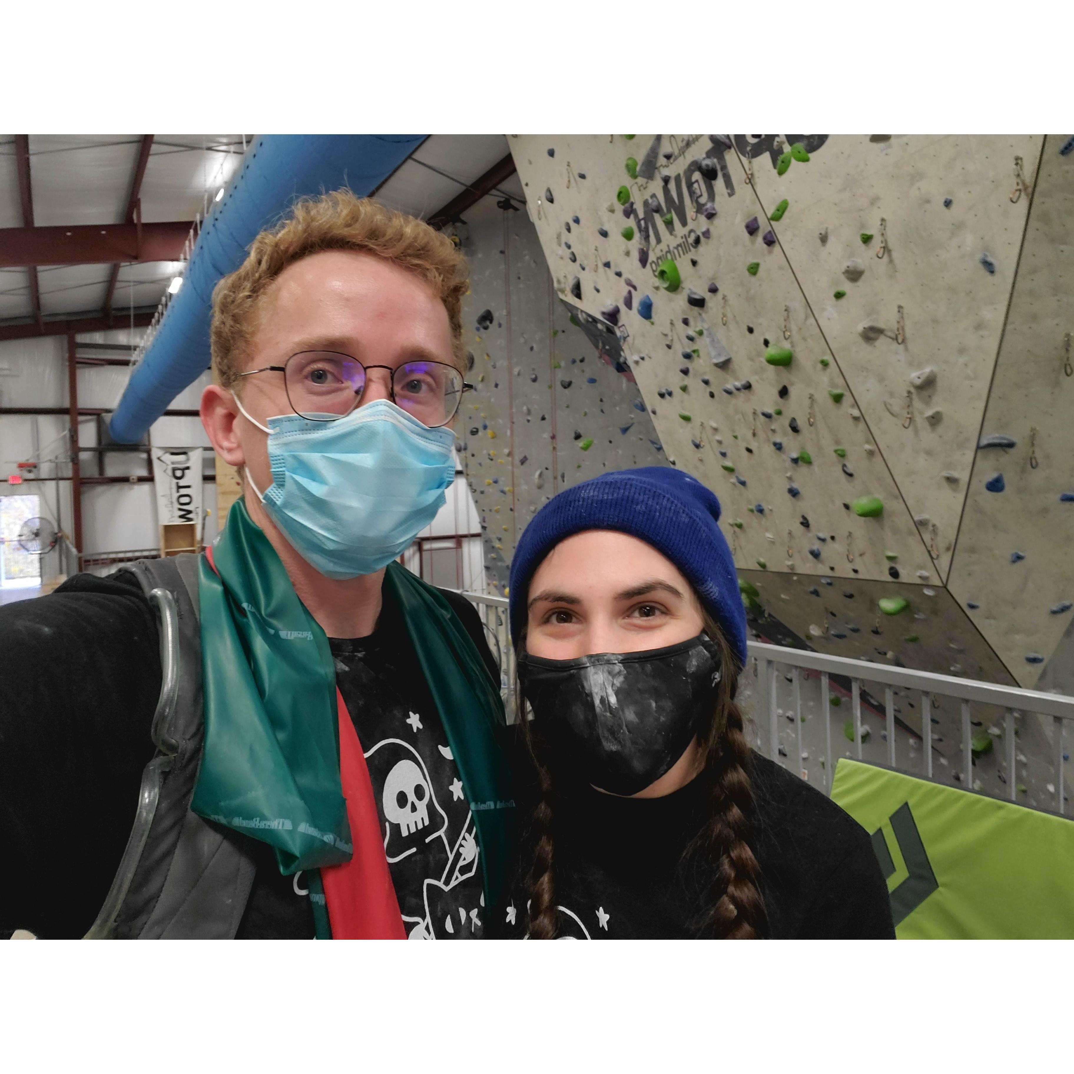 Aubrey convinced me to start climbing. Shocker there.