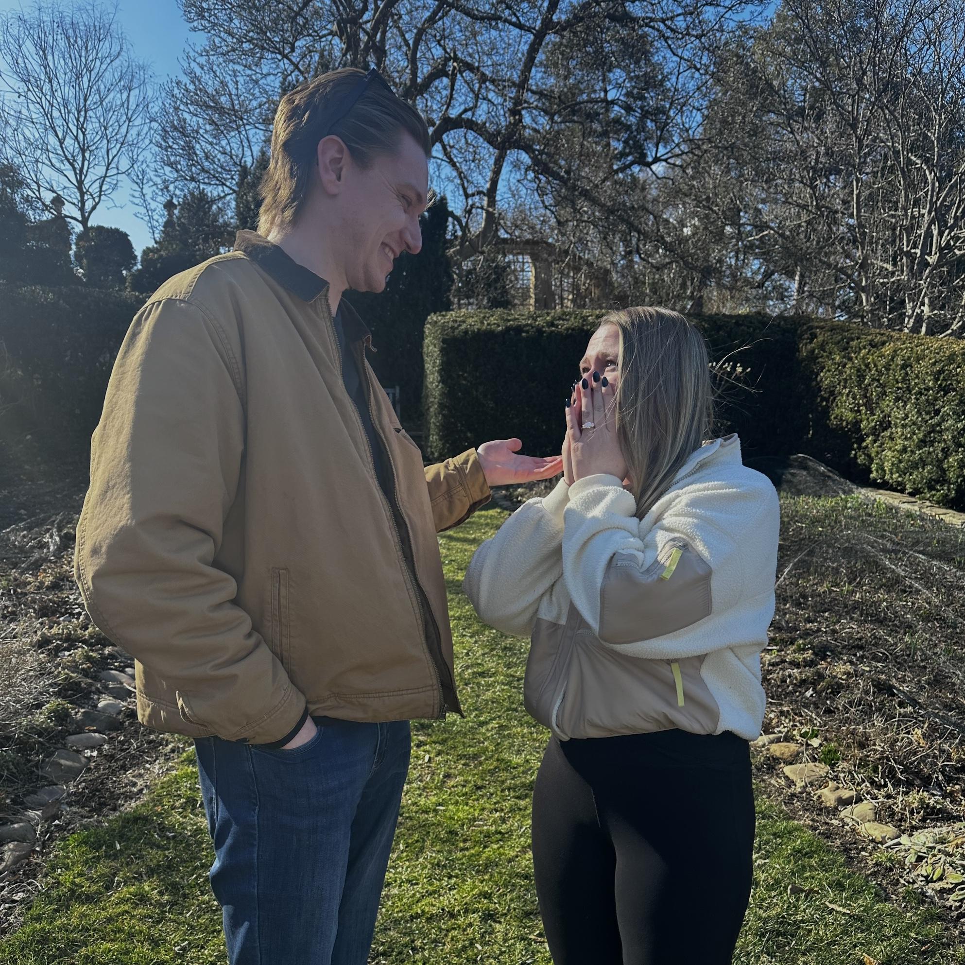 3.01.25 at Dumbarton Oaks in DC - Anthony completely surprised Katie.  Best day ever!