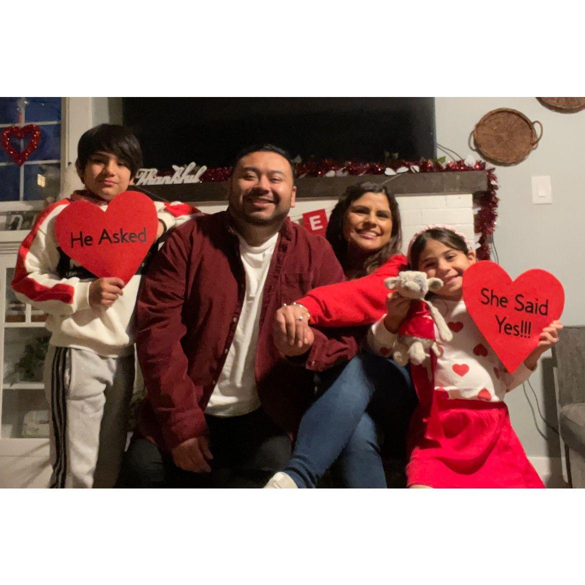 When we told them we were engaged : )