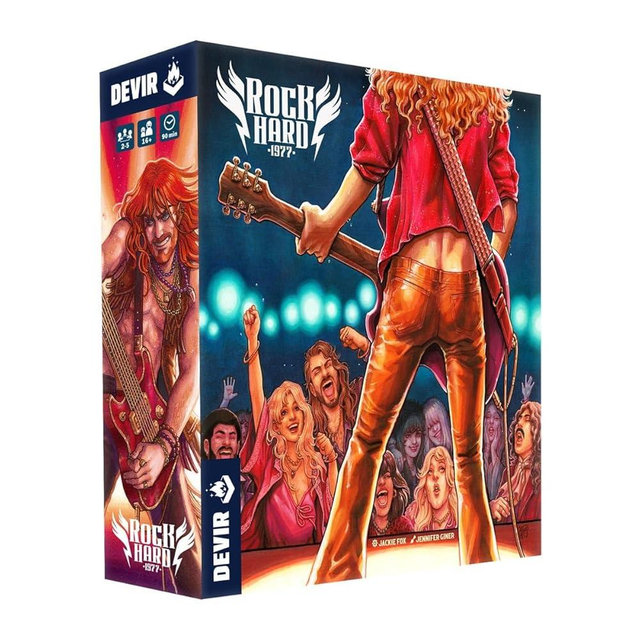 Devir Rock Hard: 1977 – Strategy Board Game for 2-5 Players, Ages 14+ – Become a Rock Star in This 70s-Themed Music Career Game with Worker Placement Mechanics – 90 Minute Playtime