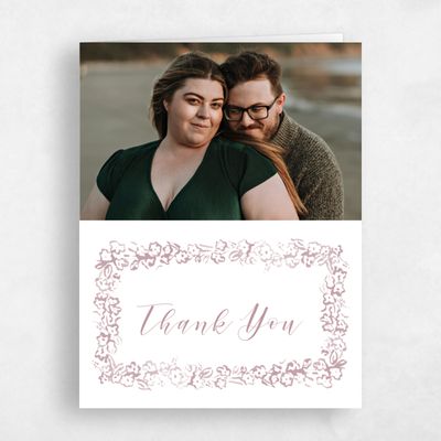 Dusty Rose, Pink Wedding Thank You - Brier Photo