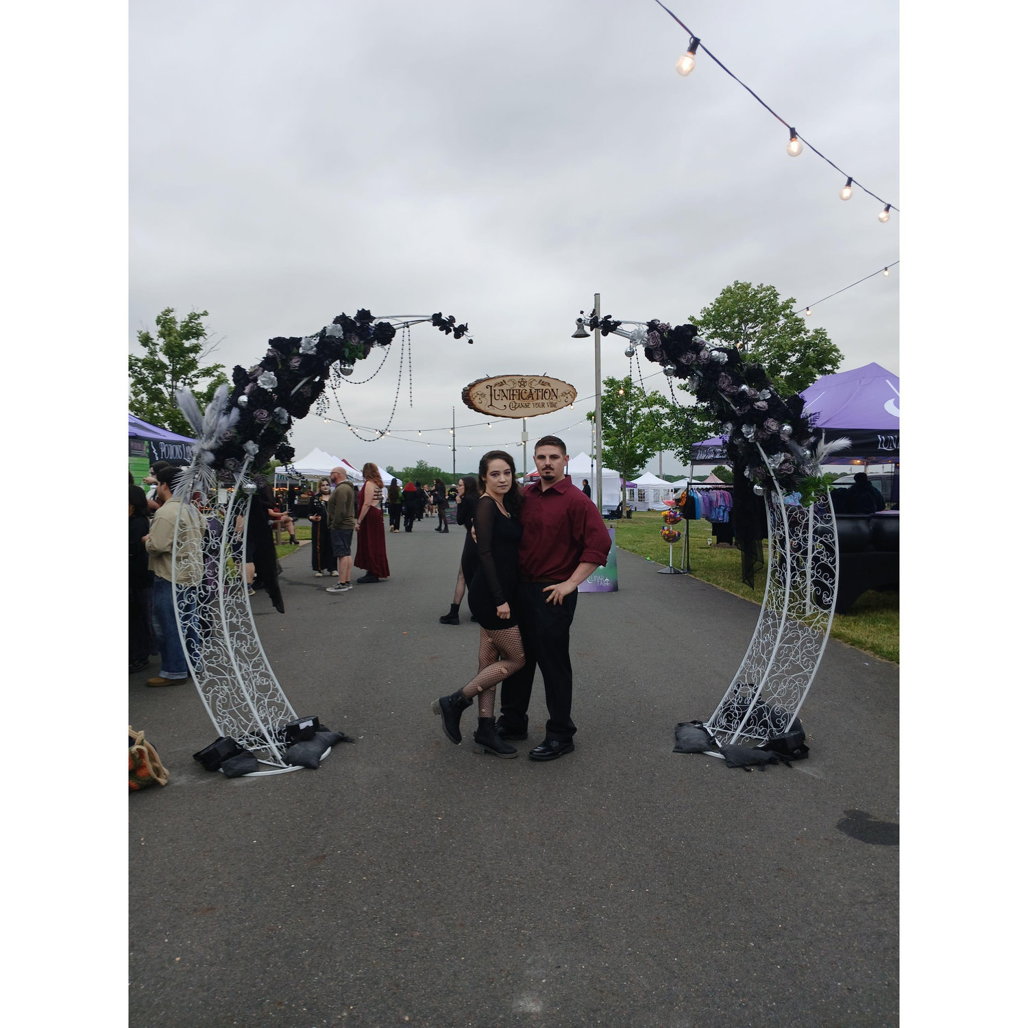 Luke always takes Kate to the Lunar Faire, a witchy traveling market in NJ! The theme? Goth Prom! Think we nailed it!