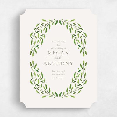 Green Ticket Wedding Save the Date - Thornton Portrait