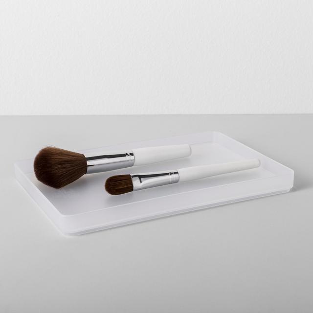 Large Plastic Bathroom Tray 9"W X 6"D X 0.75"H Clear - Made By Design™
