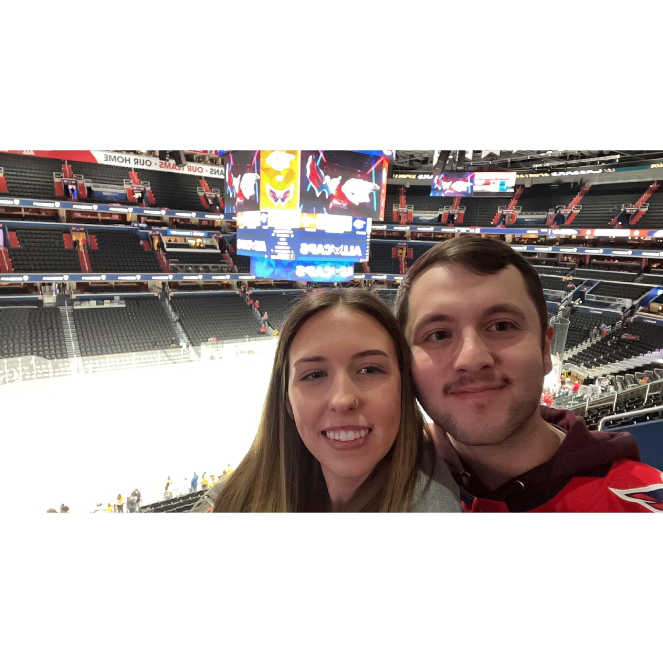 Us at our first Capitals game. 1/6/2023