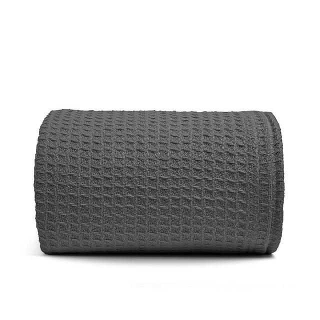 100% Cotton Salt Earth Throw Blanket, King, 106"X92" Waffle Throws For Home, Bedrooms, Outdoor Couch & Office Couch, Modern Room Decor Blankets, Lightweight, All Season Western Blanket (Charcoal Grey)
