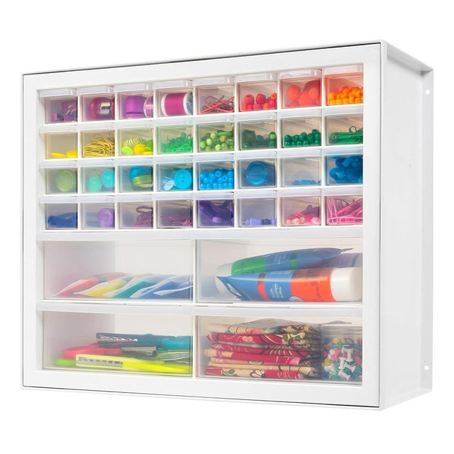 IRIS USA Craft Cabinet Storage, Screw Organizer, Hardware Storage Organizer, 36 Drawer Parts Cabinet, Art Storage Cabinets, Small Parts, Nuts and Bolts, Tool Storage, Scrapbook Art Hobby - White