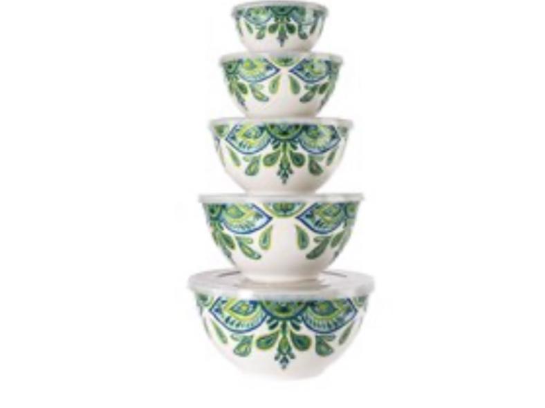 Patricia Heaton Home Southampton 6 Piece Melamine Mixing Bowl Set with Lids