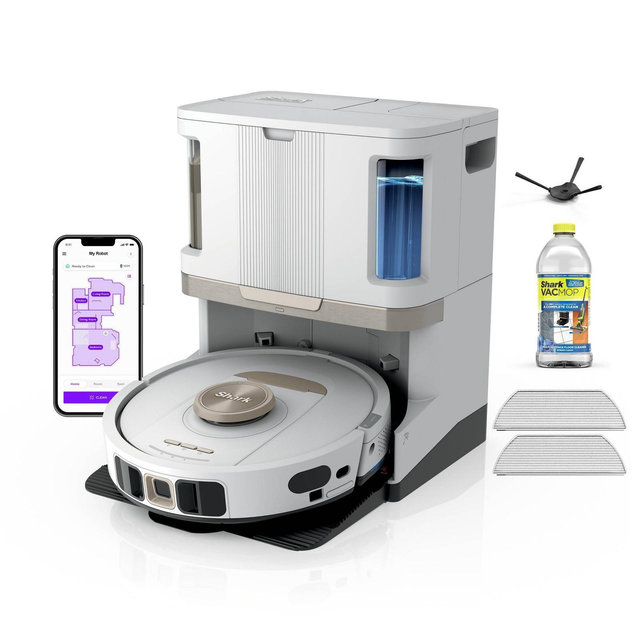 Shark Stratos 2-in-1 Robot Vacuum & Mop With 25+ Hands-Free Features & NeverTouch Self-Cleaning Base - RV2710ZE