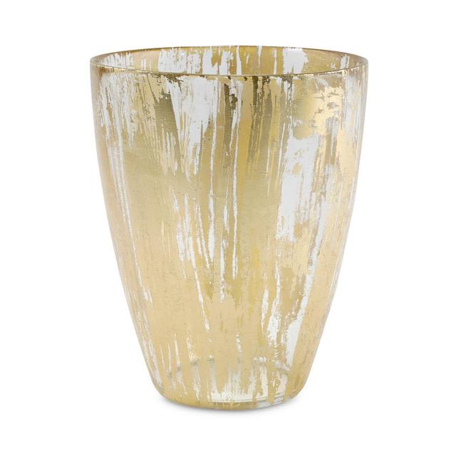 VIETRI Rufolo Glass Gold Brushstroke Vase