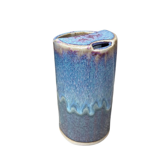 16 ounce Travel Tumbler – Ceramic Stoneware Pottery Drinkware - Built in Lid