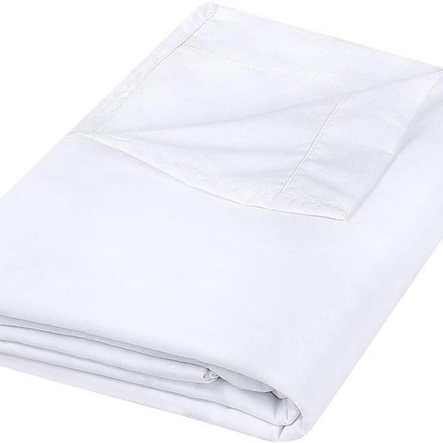 Utopia Bedding Flat Sheet - Soft Brushed Microfiber Fabric - Shrinkage & Fade Resistant Top Sheet - Easy Care - 1 Flat Sheet Only (Twin XL, White)